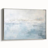 Abstract strokes wall art in a sleek silver frame, showcasing vibrant colors and dynamic patterns, ideal for modern home decor or office settings.