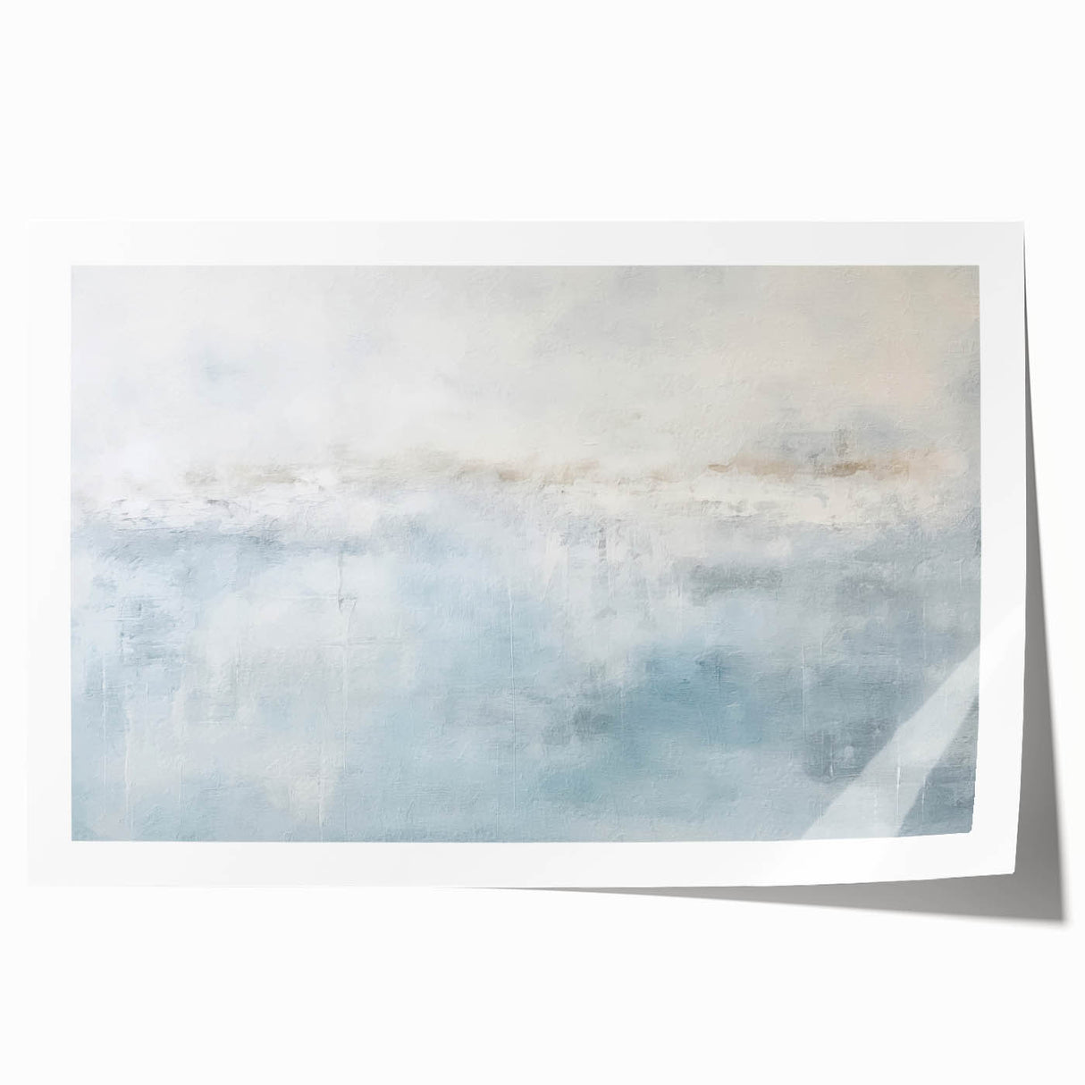 Abstract wall art print featuring vibrant strokes in shades of blue, pink, and gold. Ideal for modern decor, it adds a colorful touch to any space.