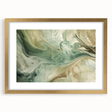 Abstract wall art featuring dynamic strokes in vibrant colors, framed with a gold mat, showcasing a modern design ideal for contemporary decor. Perfect for enhancing living spaces or offices with artistic flair.