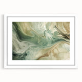 Abstract strokes wall art framed in white with a mat, showcasing vibrant colors and dynamic patterns, ideal for modern home decor or art enthusiasts.