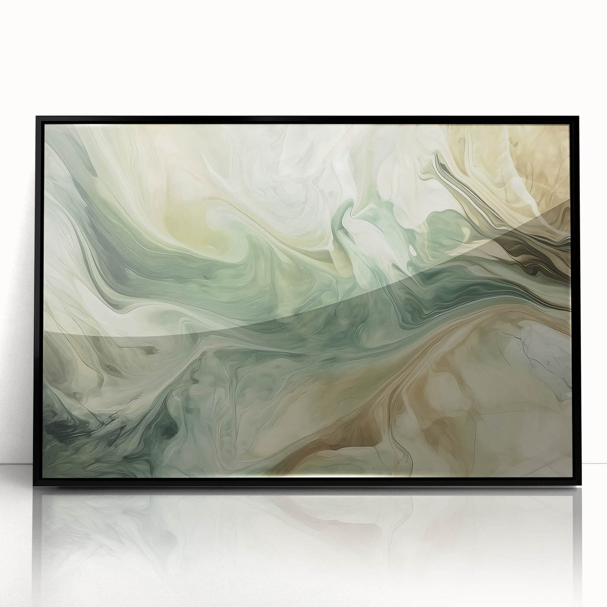 Framed abstract strokes wall art in black acrylic, showcasing vibrant colors and dynamic patterns, perfect for modern home decor and artistic ambiance.