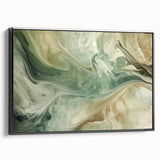 Framed canvas wall art featuring abstract strokes in black and white, showcasing a modern design ideal for contemporary home decor, viewed from the side.