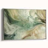 Framed abstract strokes wall art showcasing bold silver hues and intricate patterns, displayed from the side to highlight its modern design and elegant finish.