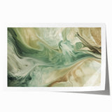 Abstract wall art print showcasing vibrant strokes of blue, orange, and yellow on a white background, rolled and ready for framing to enhance modern decor.