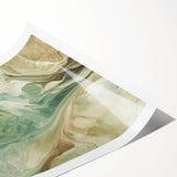 Abstract wall art print showcasing vibrant strokes of blue, orange, and gold on a textured background, rolled for easy transportation and display. Perfect for modern home decor.