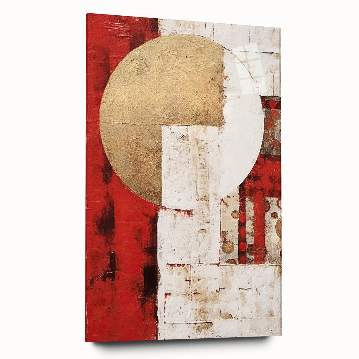 Abstract wall art design featuring colorful strokes in vibrant hues, displayed in acrylic glass, showcasing a modern aesthetic suitable for home decor.