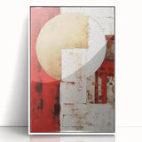 Framed acrylic wall art showcasing abstract strokes in soft white and muted tones, perfect for modern home decor, enhancing any living space with elegance.