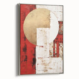 Framed canvas wall art showcasing abstract silver strokes on a textured background, elegantly displayed from a side view to highlight its modern design and framing details. Perfect for contemporary home decor.