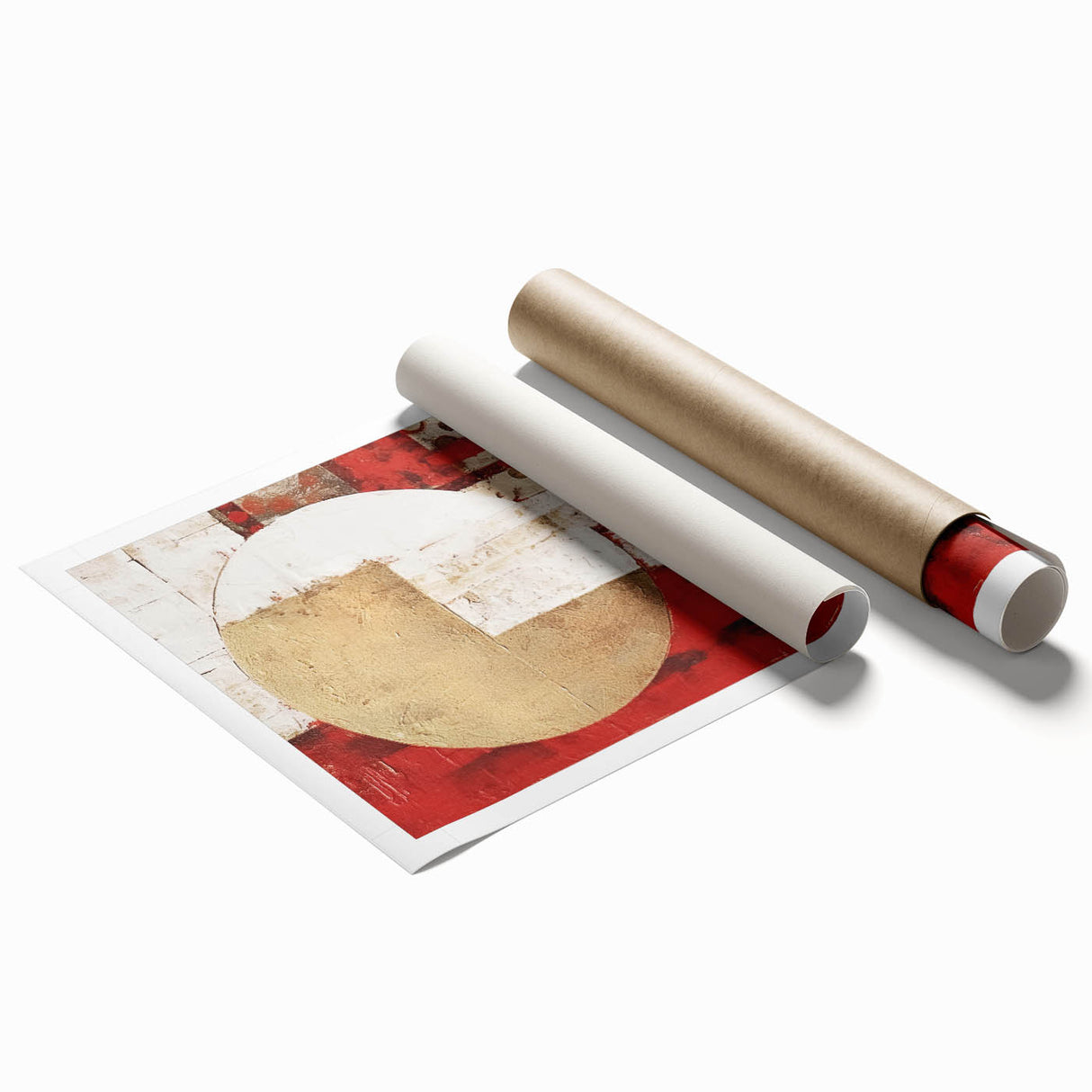 Abstract strokes wall art print showcasing vibrant colors and dynamic patterns, perfect for modern decor. Rolled and ready for framing, enhancing any living space.