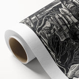 Modern Wall Art: Winter Scene - Monochrome Abstract Nature Print