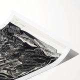 Modern Wall Art: Winter Scene - Monochrome Abstract Nature Print