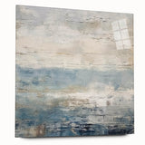 Abstract strokes wall art displayed in a sleek acrylic glass frame, showcasing vibrant colors and dynamic design, perfect for modern home decor. The side view highlights the artwork's depth and glossy finish, enhancing its contemporary appeal.