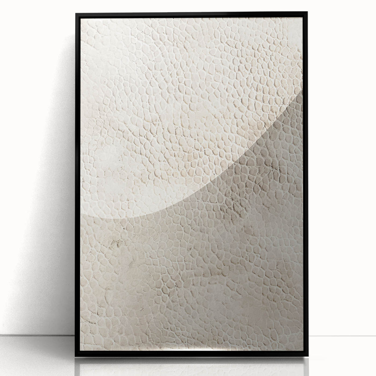 Framed abstract wall art featuring bold black strokes on an acrylic background, showcasing a modern design ideal for contemporary home decor.