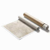 Abstract wall art print showcasing vibrant strokes in shades of blue, orange, and yellow, rolled for easy transport and display, perfect for modern decor.