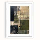 Abstract wall art featuring colorful strokes in a modern design, framed with a white mat, ideal for contemporary home decor and artistic expression.