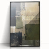 Framed abstract wall art featuring bold black strokes on an acrylic background, perfect for modern home decor. Ideal for enhancing contemporary living spaces.