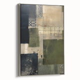 Framed abstract wall art featuring silver and soft gray strokes on a textured canvas, showcasing modern design perfect for contemporary decor.
