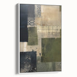 Framed canvas wall art featuring abstract strokes in soft pastel colors, showcasing a modern artistic design. Ideal for contemporary home decor.