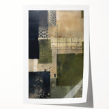 Abstract wall art print showcasing vibrant strokes in shades of blue, orange, and yellow, rolled for easy delivery and display in modern interiors.