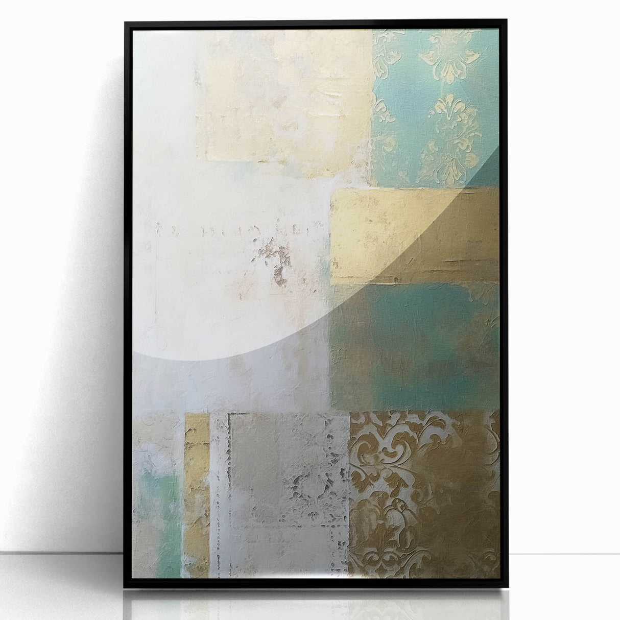 Framed abstract wall art showcasing bold black strokes on an acrylic background, perfect for modern home decor. Ideal for enhancing contemporary spaces.