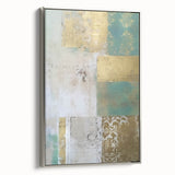 Framed canvas wall art featuring abstract strokes in silver and gray tones, showcasing a modern design with a sleek side view, ideal for contemporary decor.