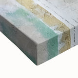 Close-up of vibrant abstract strokes wall art on stretched canvas, showcasing rich colors and dynamic textures, perfect for modern home decor.