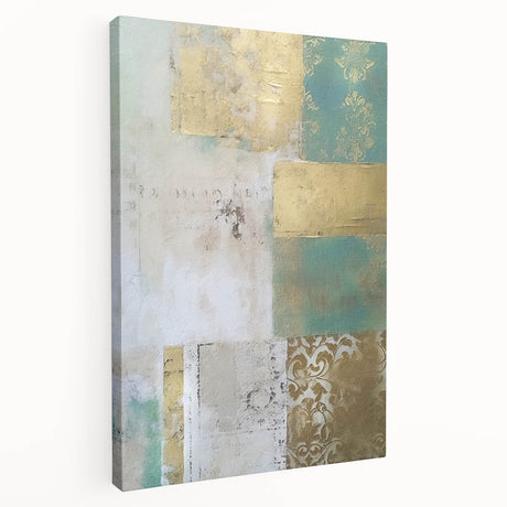 Abstract strokes wall art on stretched canvas showcasing vibrant colors of blue, orange, and yellow, perfect for modern home decor, enhancing artistic ambiance.