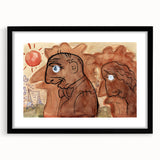 Modern Wall Art: Leo Gestel's Caricature of Himself and Wife