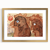 Modern Wall Art: Leo Gestel's Caricature of Himself and Wife