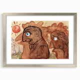 Modern Wall Art: Leo Gestel's Caricature of Himself and Wife