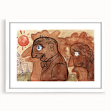 Modern Wall Art: Leo Gestel's Caricature of Himself and Wife