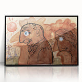 Modern Wall Art: Leo Gestel's Caricature of Himself and Wife