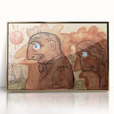 Modern Wall Art: Leo Gestel's Caricature of Himself and Wife