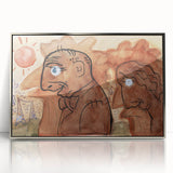 Modern Wall Art: Leo Gestel's Caricature of Himself and Wife