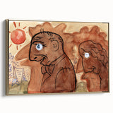 Modern Wall Art: Leo Gestel's Caricature of Himself and Wife