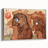 Modern Wall Art: Leo Gestel's Caricature of Himself and Wife