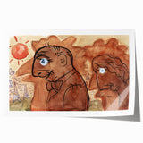 Modern Wall Art: Leo Gestel's Caricature of Himself and Wife