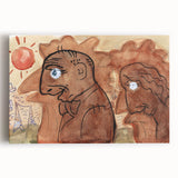 Modern Wall Art: Leo Gestel's Caricature of Himself and Wife