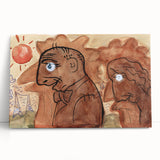 Modern Wall Art: Leo Gestel's Caricature of Himself and Wife