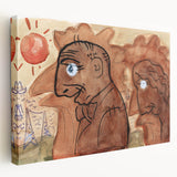 Modern Wall Art: Leo Gestel's Caricature of Himself and Wife