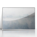 Framed abstract wall art featuring dynamic strokes in white and gray tones, enhancing contemporary decor with a modern aesthetic. Ideal for living spaces or offices.