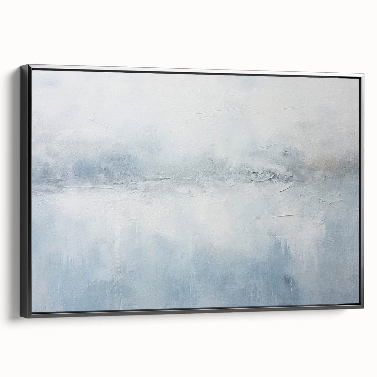 Framed abstract strokes wall art in black, showcasing a modern design with intricate textures, viewed from the side, perfect for contemporary home décor.