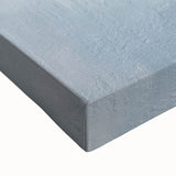 Close-up of vibrant abstract strokes wall art on stretched canvas, showcasing bold colors of blue, orange, and yellow, ideal for modern home decor.