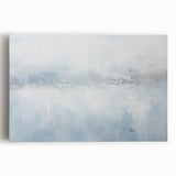 Abstract wall art featuring vibrant strokes in shades of blue, orange, and yellow on a stretched canvas, ideal for modern home decor and creative spaces.