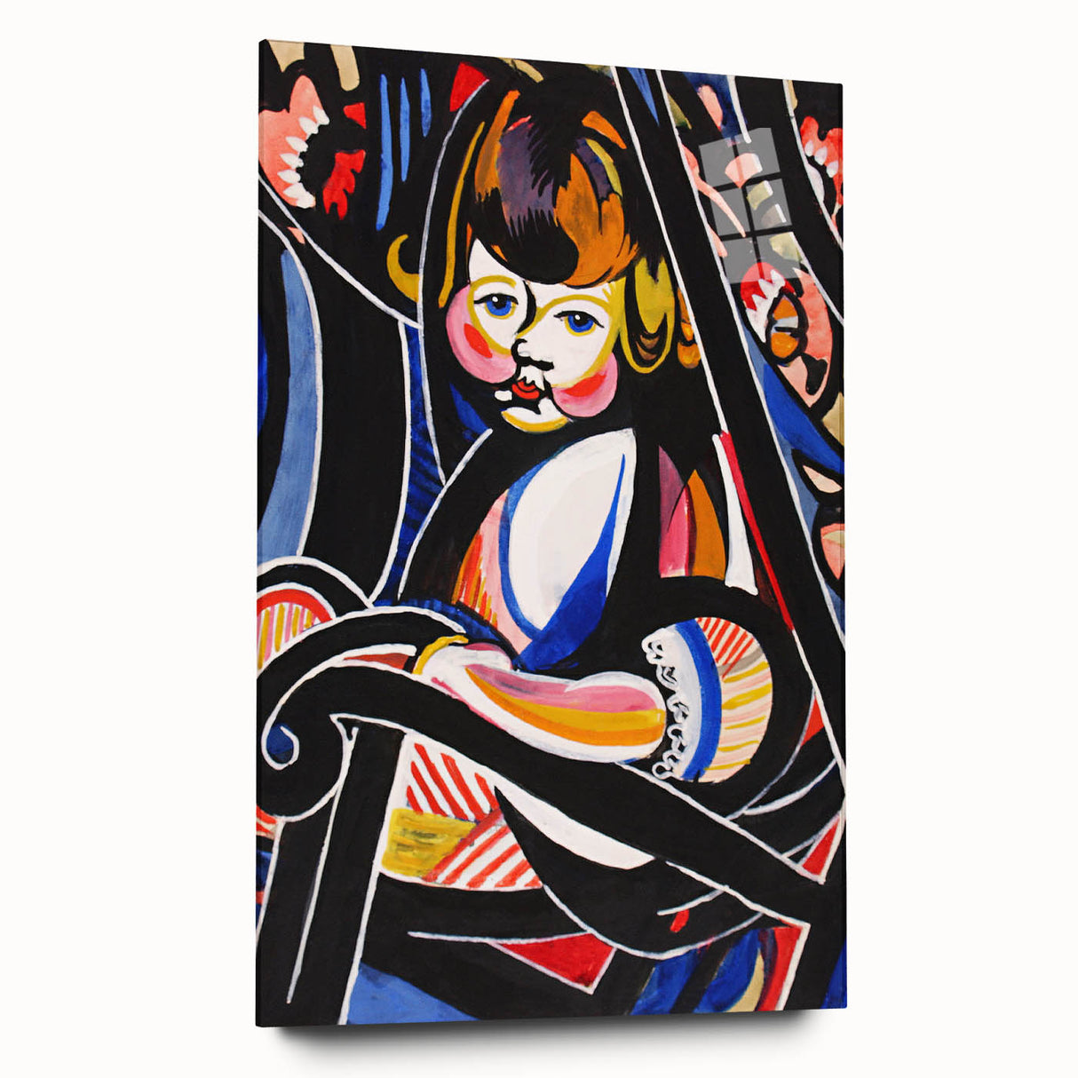 Modern Wall Art: Child in Rocker - Vibrant Abstract Portrait Print