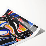 Modern Wall Art: Child in Rocker - Vibrant Abstract Portrait Print