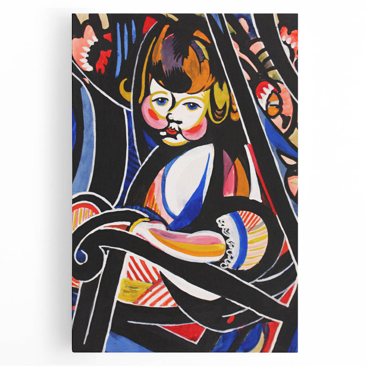 Modern Wall Art: Child in Rocker - Vibrant Abstract Portrait Print