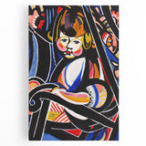 Modern Wall Art: Child in Rocker - Vibrant Abstract Portrait Print