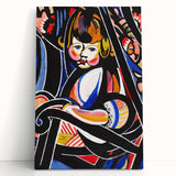 Modern Wall Art: Child in Rocker - Vibrant Abstract Portrait Print