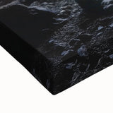 Close-up of a stretched canvas artwork depicting a vibrant landscape with intricate cave formations, showcasing earthy tones and textured details, perfect for home decor.